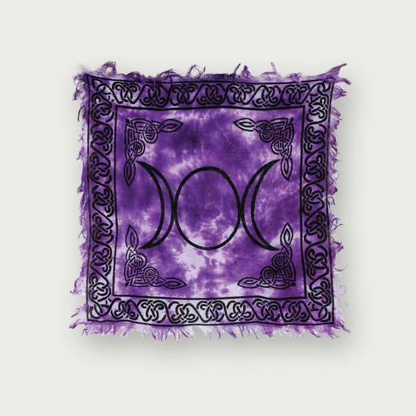 Triple Moon Goddess Purple Altar Cloth