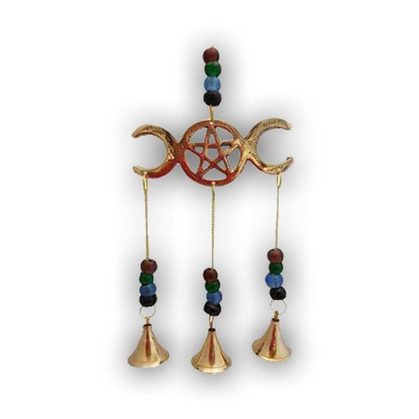 Triple Moon Wind Chime With Beads - The Moonlight Shop