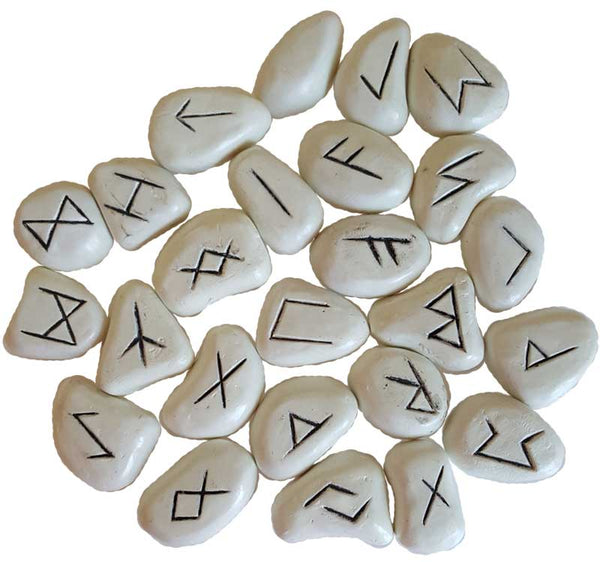 White Resin Rune Stones