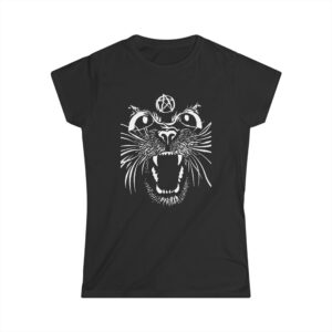 Angry Pentacle Cat Womens Tee