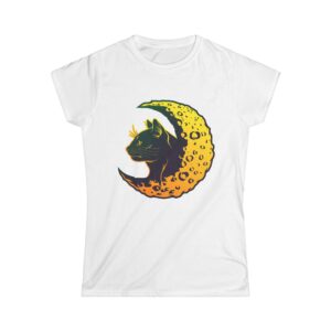 Cat in Crescent Moon Womens Tee
